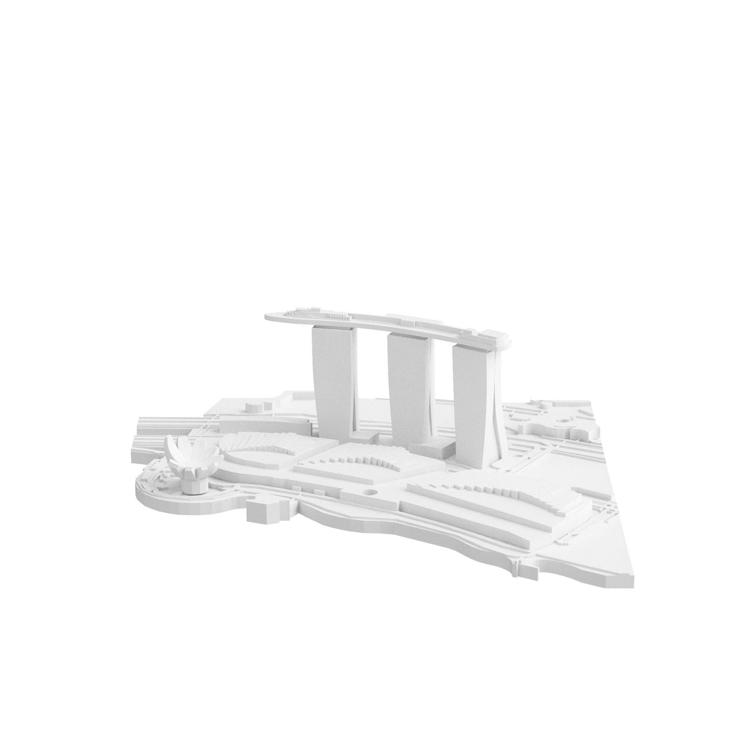 Singapore (3D Print STL) - 3D CITY MODEL