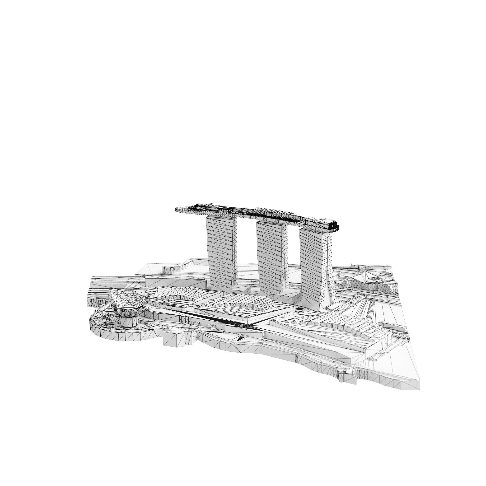 Singapore (3D Print STL) - 3D CITY MODEL